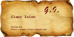 Glasz Ixion névjegykártya